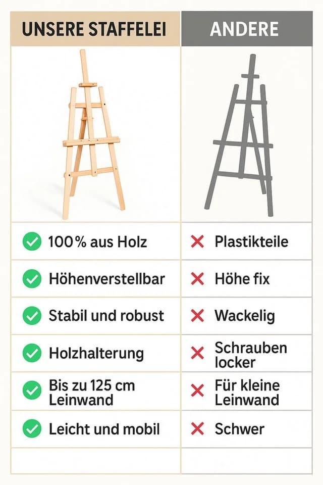 Amazinggirl Staffelei Holz groß Ständer 180 cm – ideal für Kinder & Künstler - Bild 3
