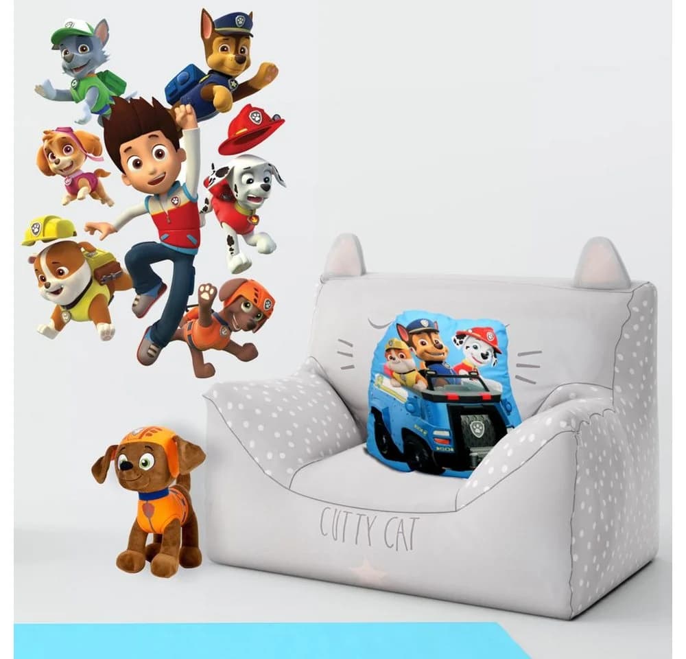 PAW PATROL 3D Dekokissen Chase Marshall Rubble bunt