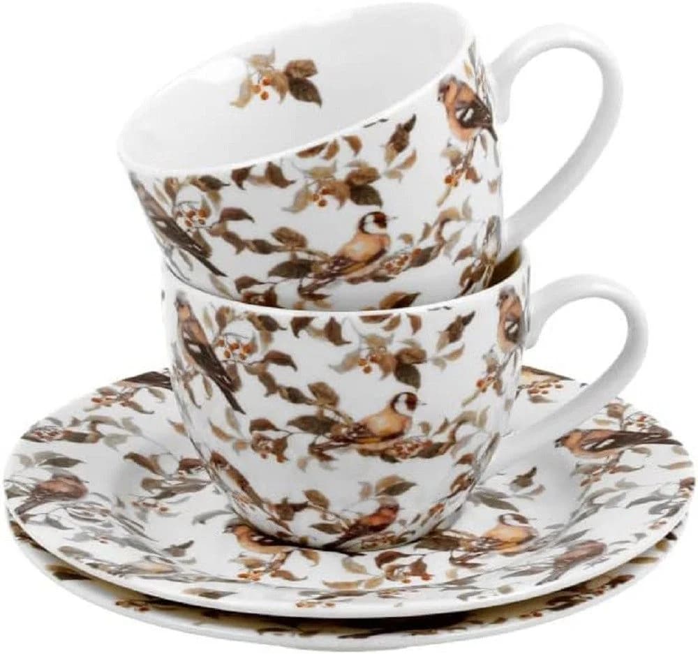 Duo-Gift Espressotassen-Set 2-tlg. mit Untertassen Porzellan Vogel-Motiv - Bild 3