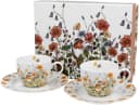 Duo-Gift Tasse Set 4-tlg. Espressotassen Porzellan Vogel Blumen Motiv Bild 2