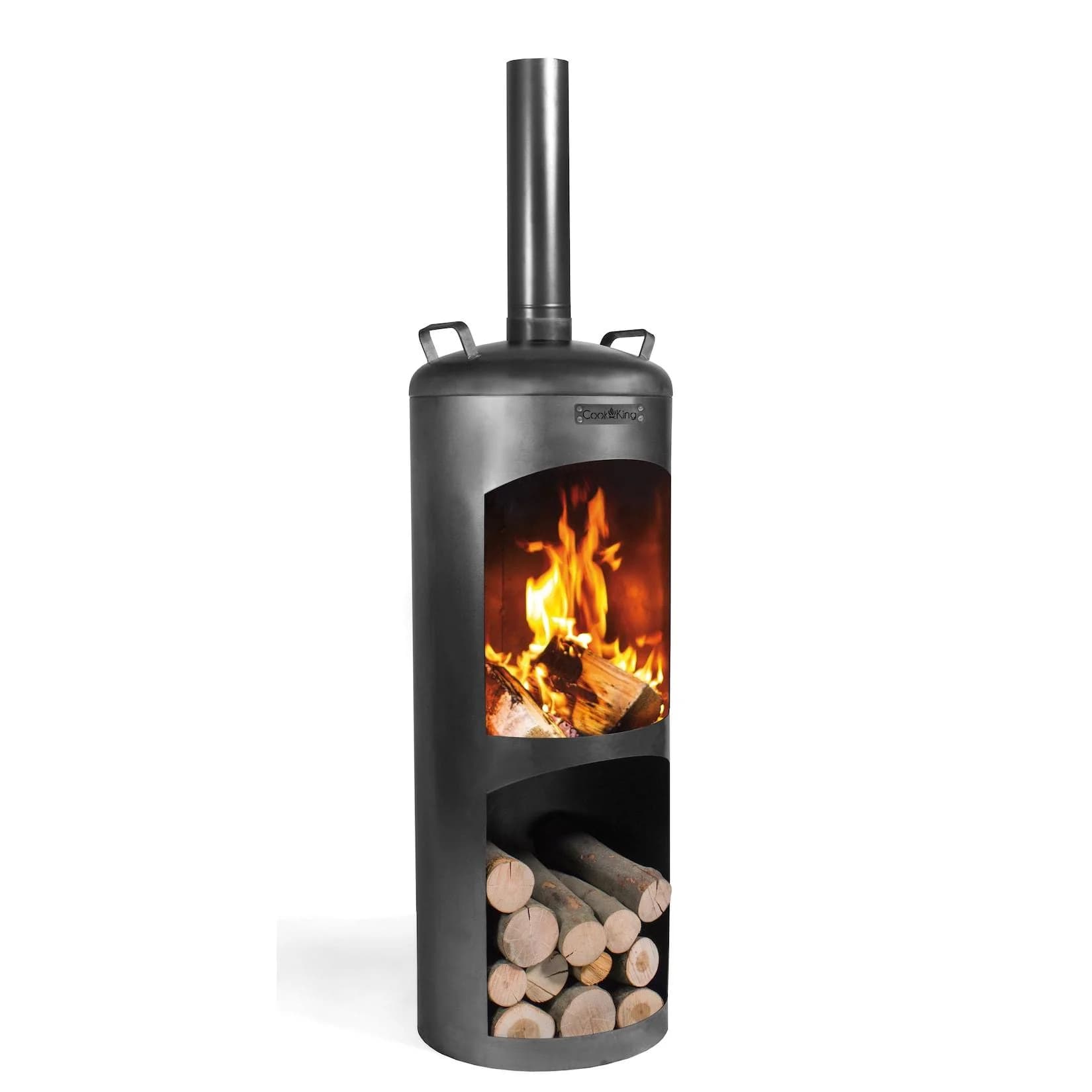 CookKing Gartenkamin Faro Schwarz Stahl
