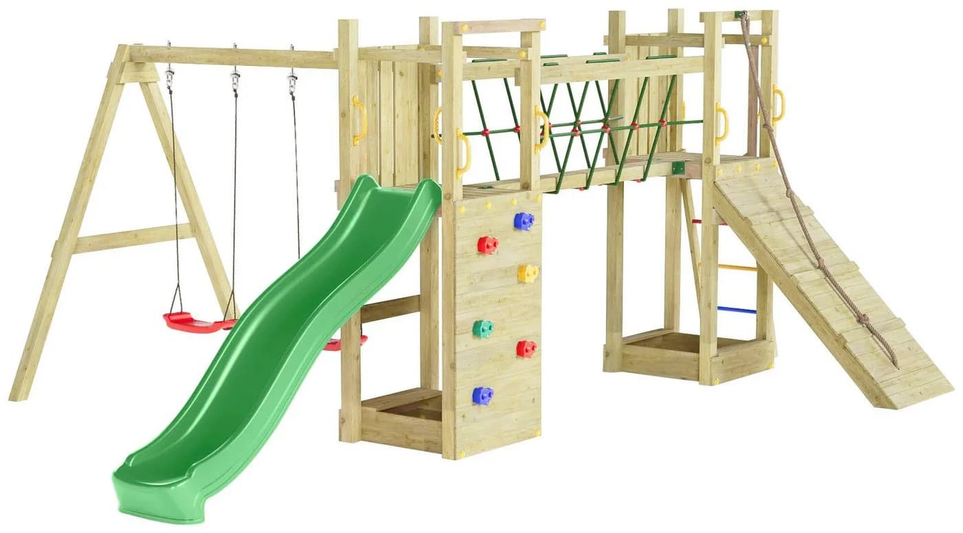 FUNGOO Spielturm Maxi Funny Exposure mit Rutsche, Sandkasten und Kletterwand - Bild 2