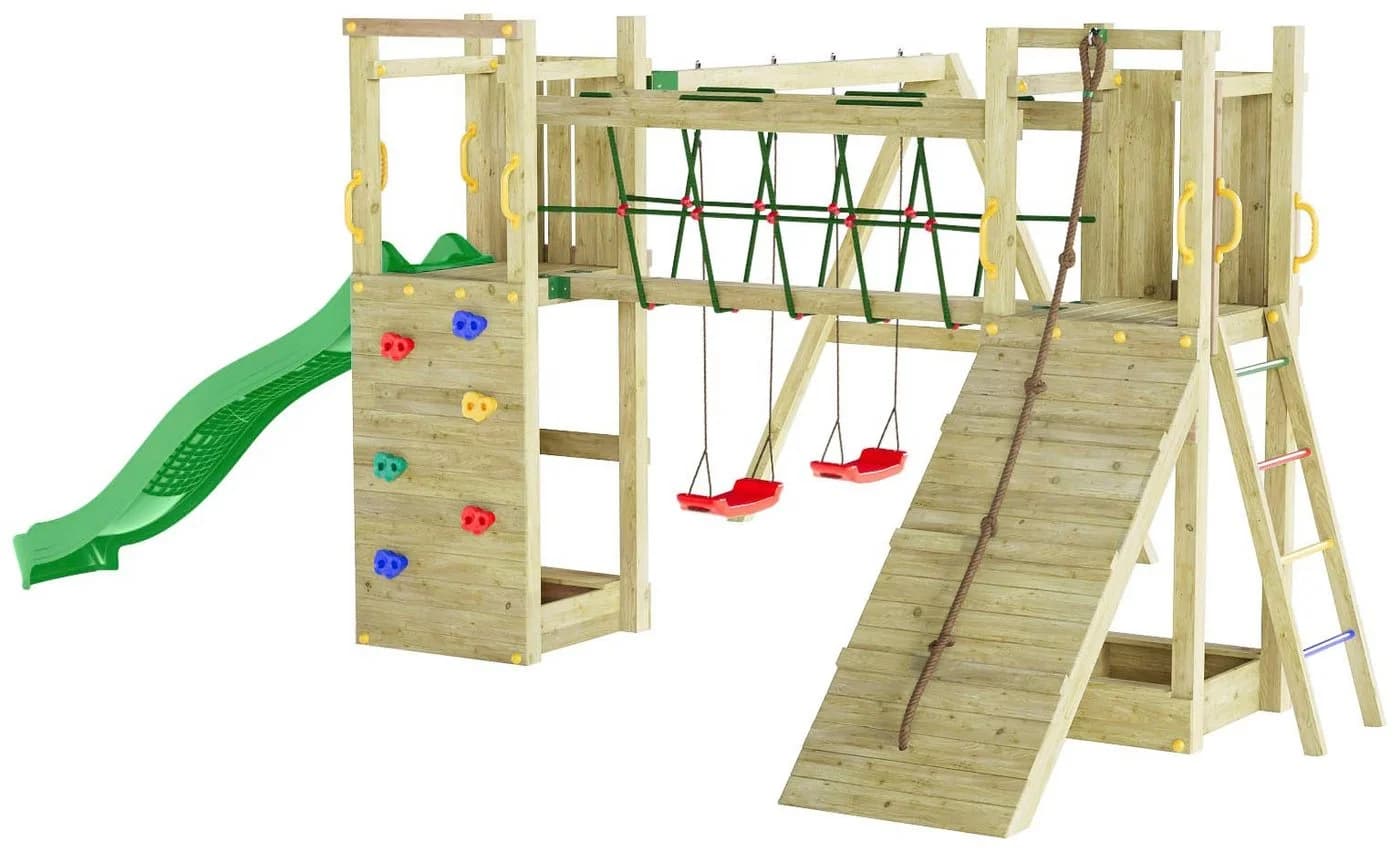 FUNGOO Spielturm Maxi Funny Exposure mit Rutsche, Sandkasten und Kletterwand - Bild 4