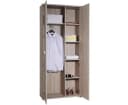 MOEBLO Kleiderschrank ELTO 05 Weiß 2-türig mit Einlegeböden Bild 3
