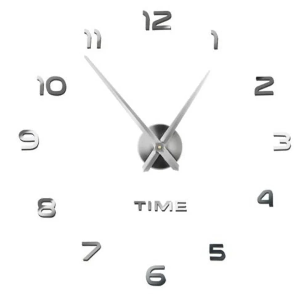 Ruhhy DIY Wanduhr 3D Effekt Silber - Bild 2