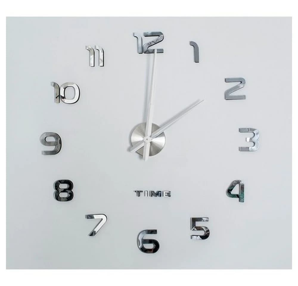 Ruhhy DIY Wanduhr 3D Effekt Silber - Bild 5