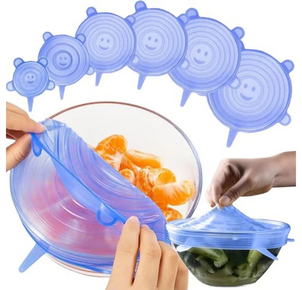 Ruhhy Silikondeckel 6-tlg. Set Luftdicht Flexibel Blau - Bild 2