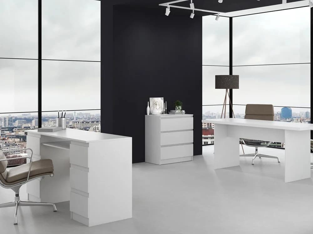 MAGOWA Schubkastenkommode M3 Weiß 3 Schubladen Modern - Bild 3