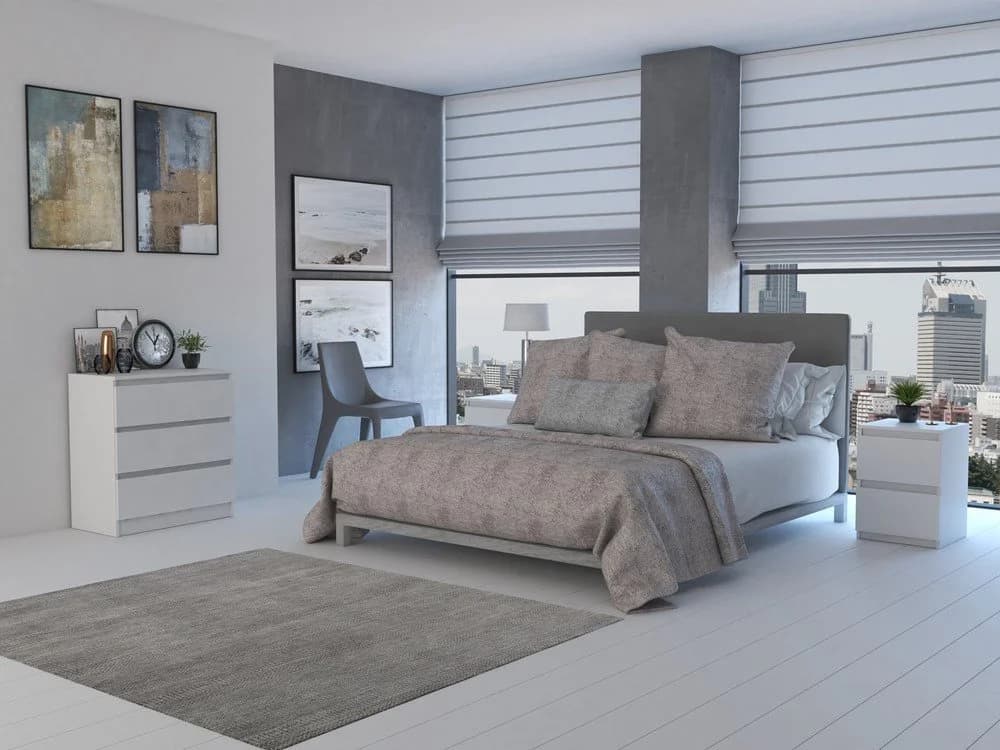 MAGOWA Schubkastenkommode M3 Weiß 3 Schubladen Modern - Bild 4