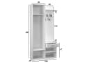 ibonto Garderobenschrank Multifunktionales Garderobenset Mattweiß Bild 1
