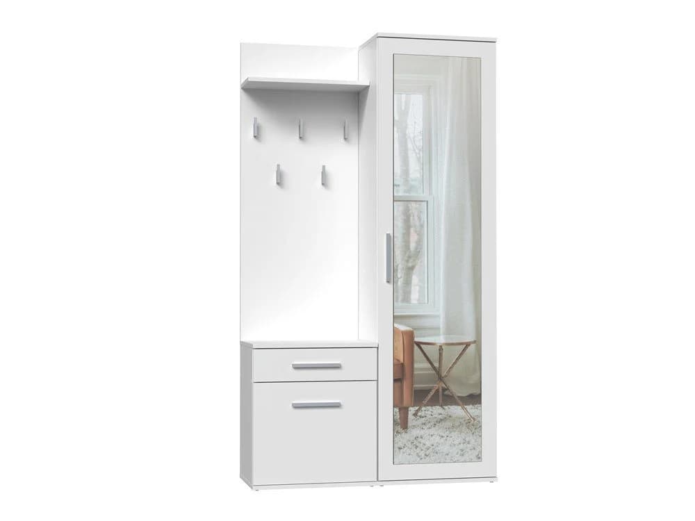 ibonto Garderobenschrank Multifunktionales Garderobenset Mattweiß - Bild 2