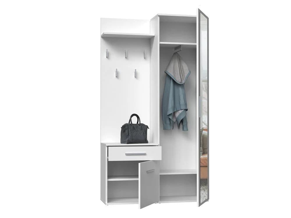 ibonto Garderobenschrank Multifunktionales Garderobenset Mattweiß - Bild 3