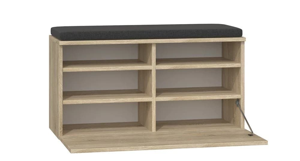 ibonto Schuhbank mit Sitzfläche und Stauraum Braun