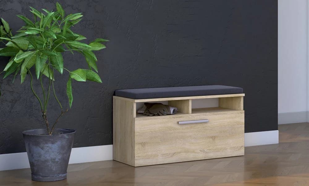 ibonto Schuhbank mit Sitzfläche und Stauraum Braun - Bild 3