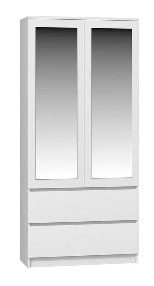 MAGOWA Kleiderschrank MALWA SS Weiß mit Spiegel