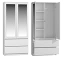 MAGOWA Kleiderschrank MALWA SS Weiß mit Spiegel Bild 2