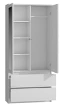 MAGOWA Kleiderschrank MALWA SS Weiß mit Spiegel Bild 3