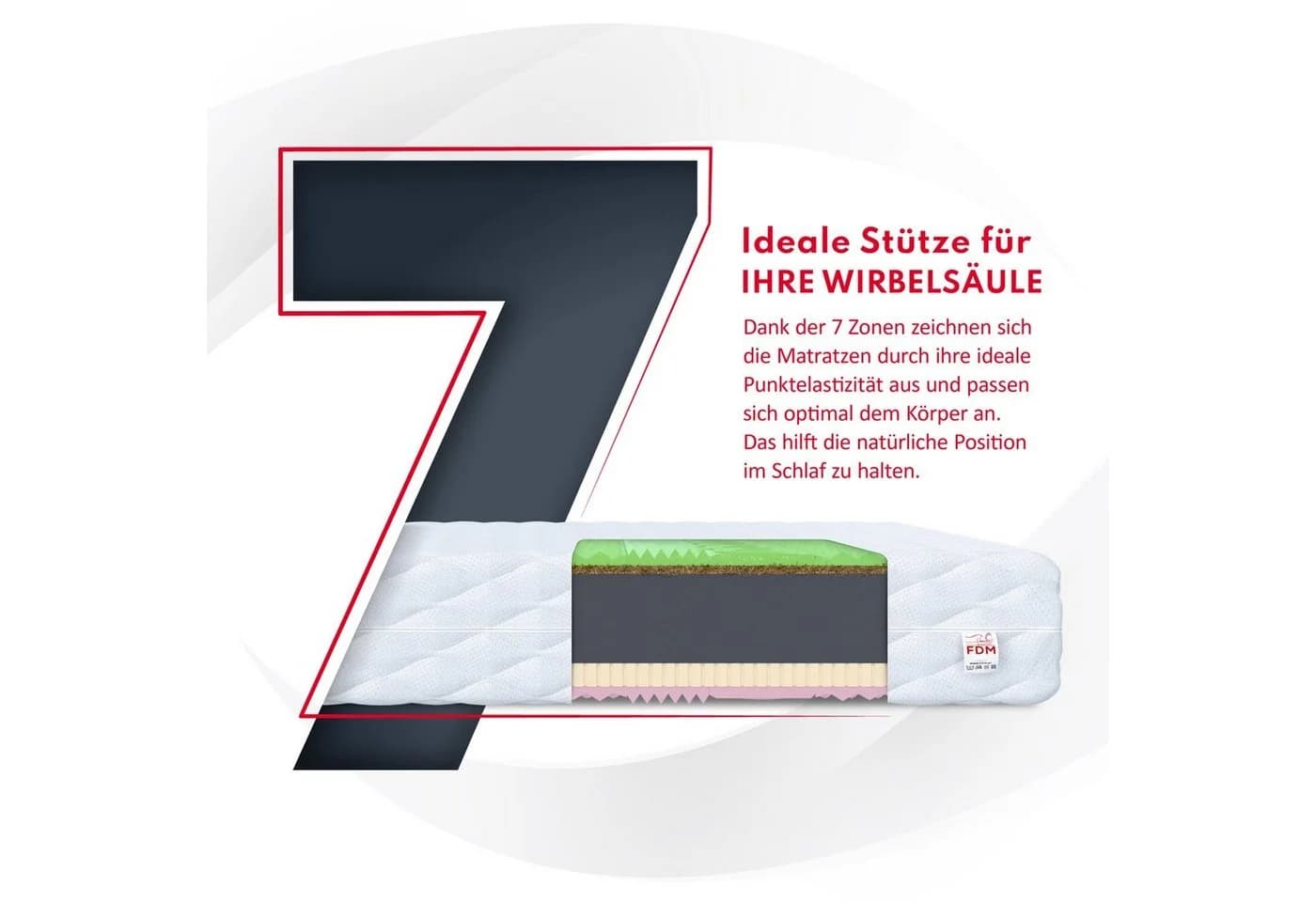 FDM Kaltschaummatratze SAVONA Wendematratze mit Visco-Latex - Bild 3
