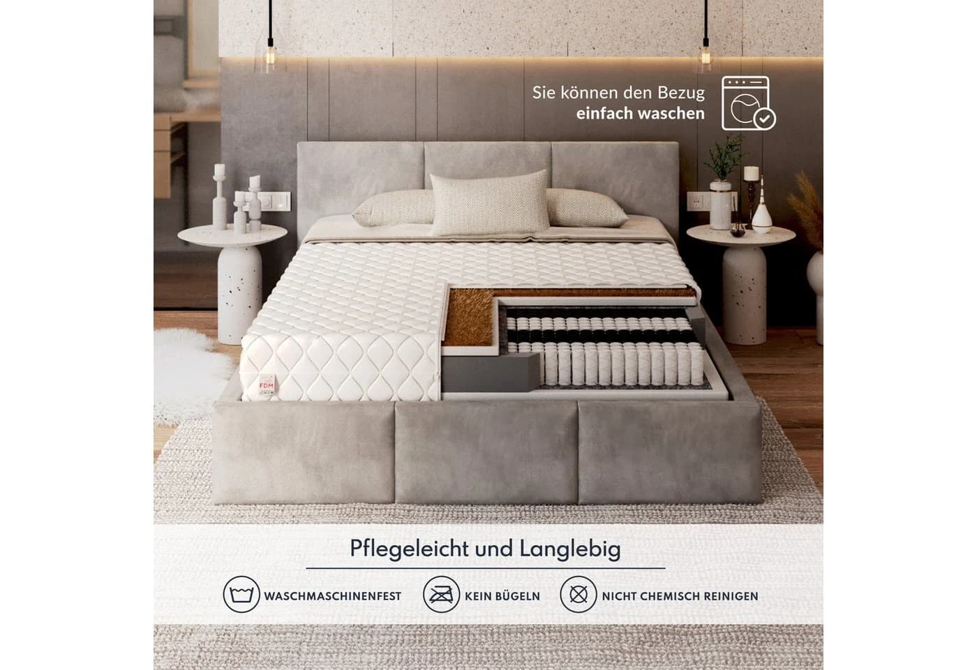 FDM NATURAL MAX Taschenfederkernmatratze mit Kokosfaser-Einlage - Bild 5