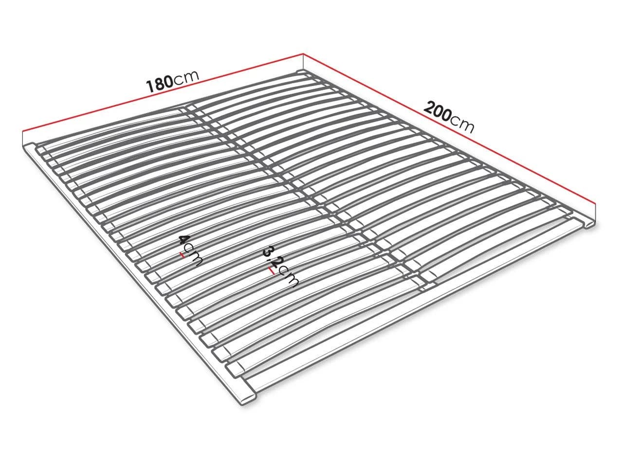 MIRJAN24 Lattenrost Alti Duo 140x200 cm mit 40 Federholzleisten
