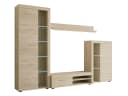 MIRJAN24 Wohnwand Rumba 4er-Set Sonoma Eiche Glas LED Bild 1