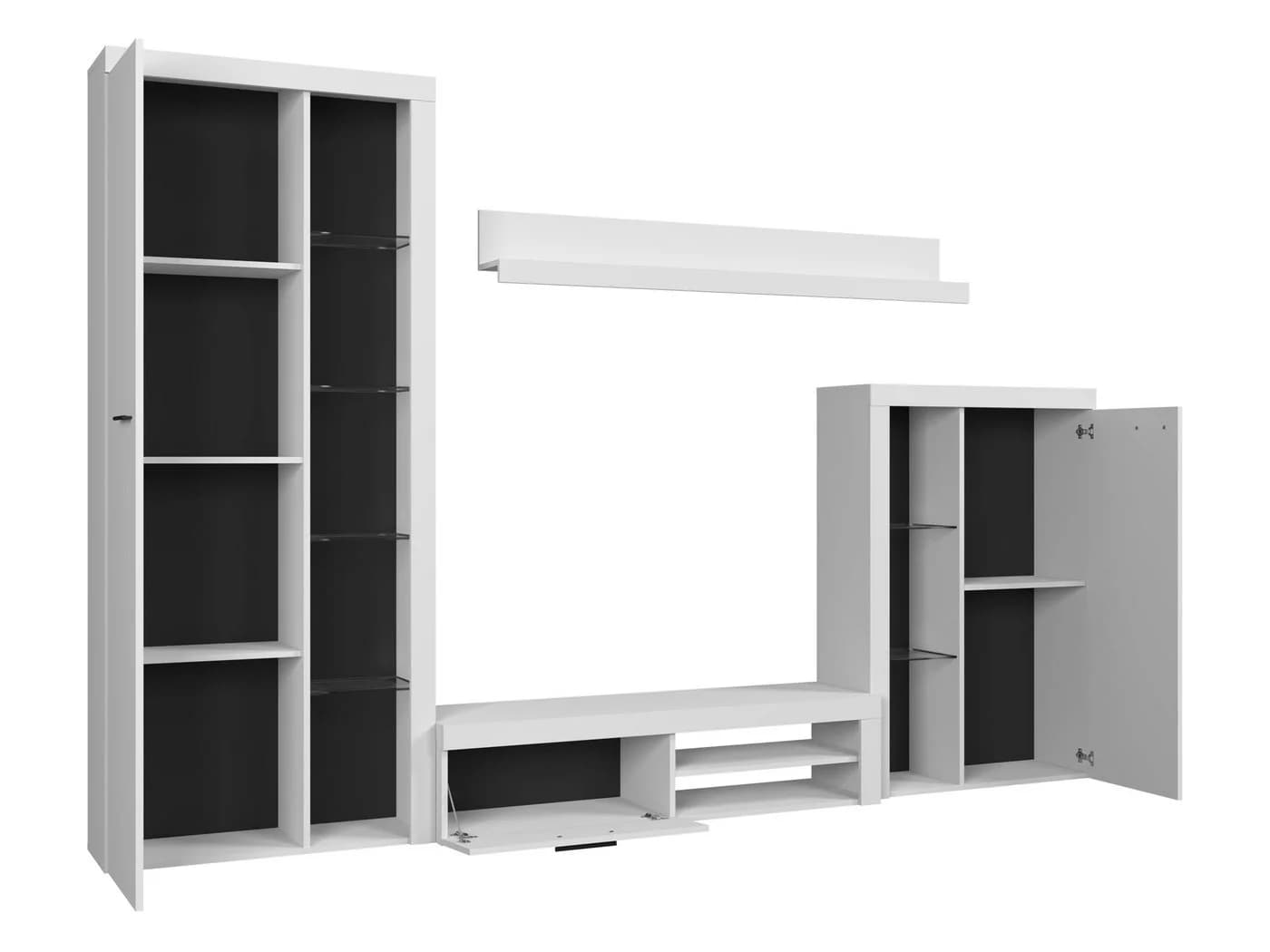 MIRJAN24 Wohnwand Rumba 4er-Set Sonoma Eiche Glas LED - Bild 3