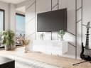 MIRJAN24 TV-Schrank Calabrini 100 03 Weiß Silber Grifflos Bild 1