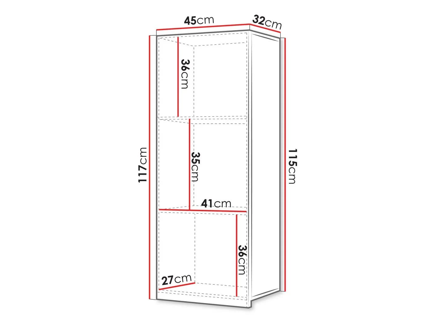 MIRJAN24 Hängeschrank Calabrini 11 Fächer Weiß Modern - Bild 3