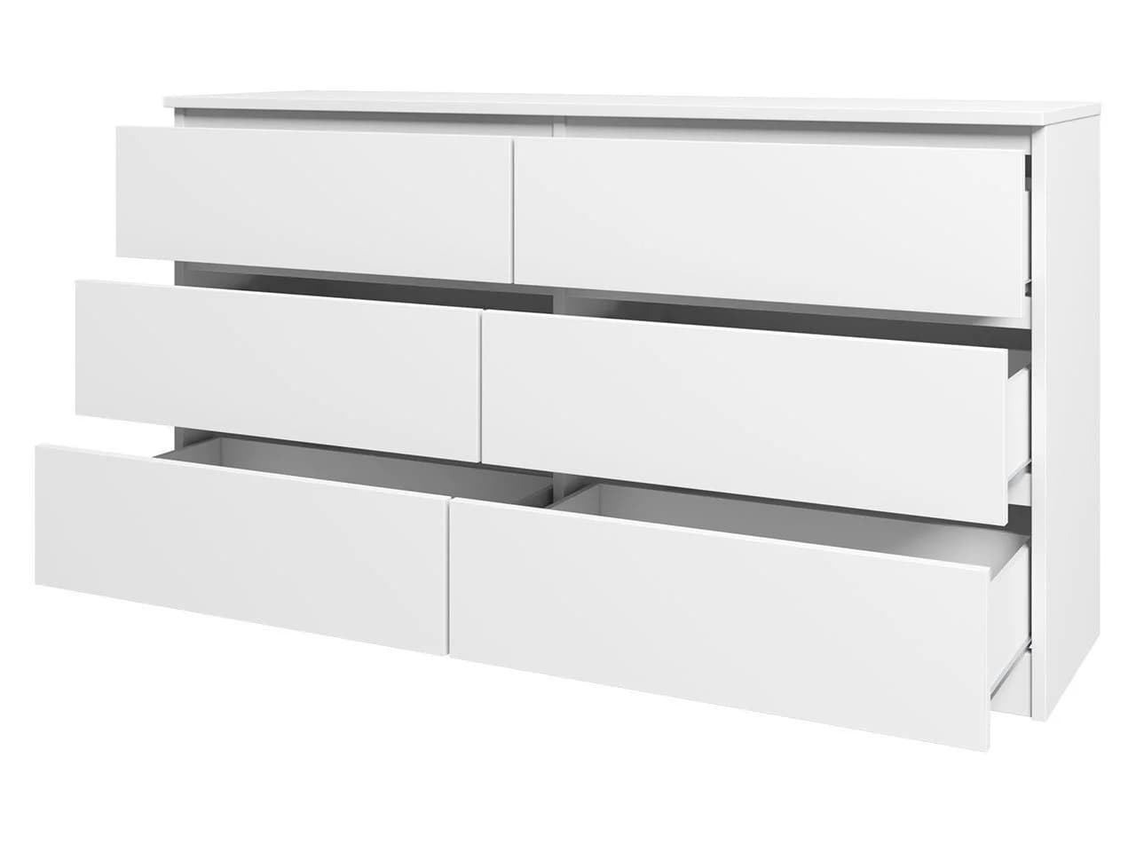 MIRJAN24 Kommode Malwa M6 140 Weiß 6 Schubladen Grifflos - Bild 3