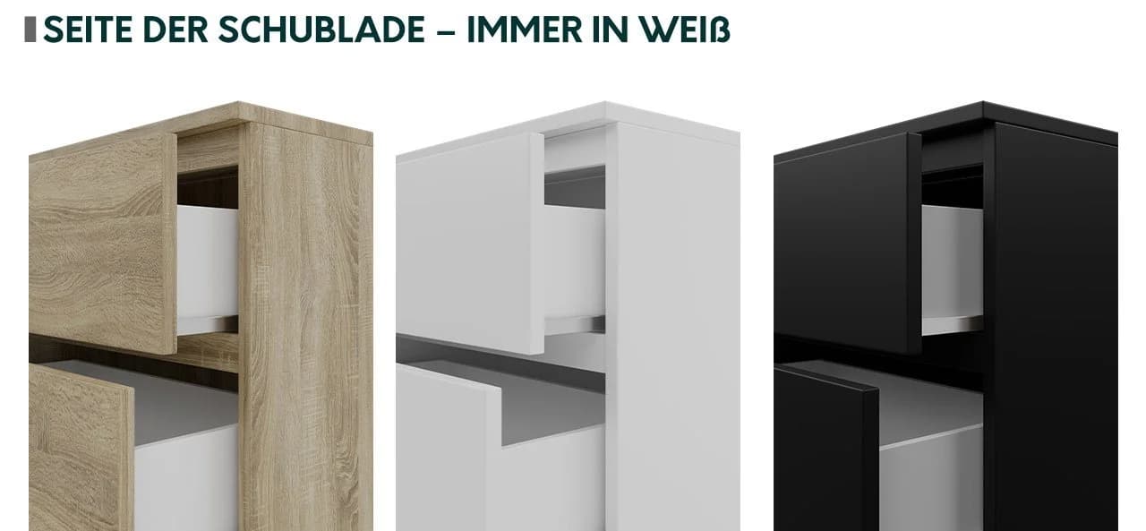 MIRJAN24 Kommode Malwa M6 140 Weiß 6 Schubladen Grifflos - Bild 5