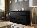 MIRJAN24 Kommode Malwa M6 140 Schwarz 6 Schubladen Bild 1