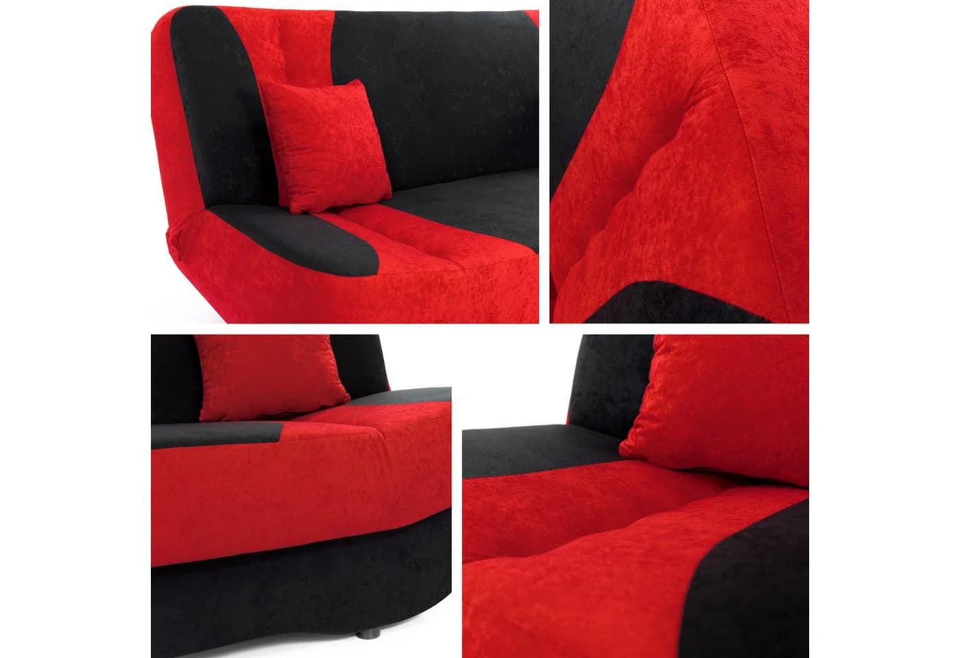 MIRJAN24 Schlafsofa Pinto mit Bettkasten und Schlaffunktion Rot Microfaser - Bild 5