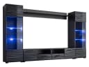 MIRJAN24 Wohnwand Modica 4er-Set Schwarz LED RGB Bild 2