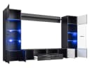 MIRJAN24 Wohnwand Modica 4er-Set Schwarz LED RGB Bild 3