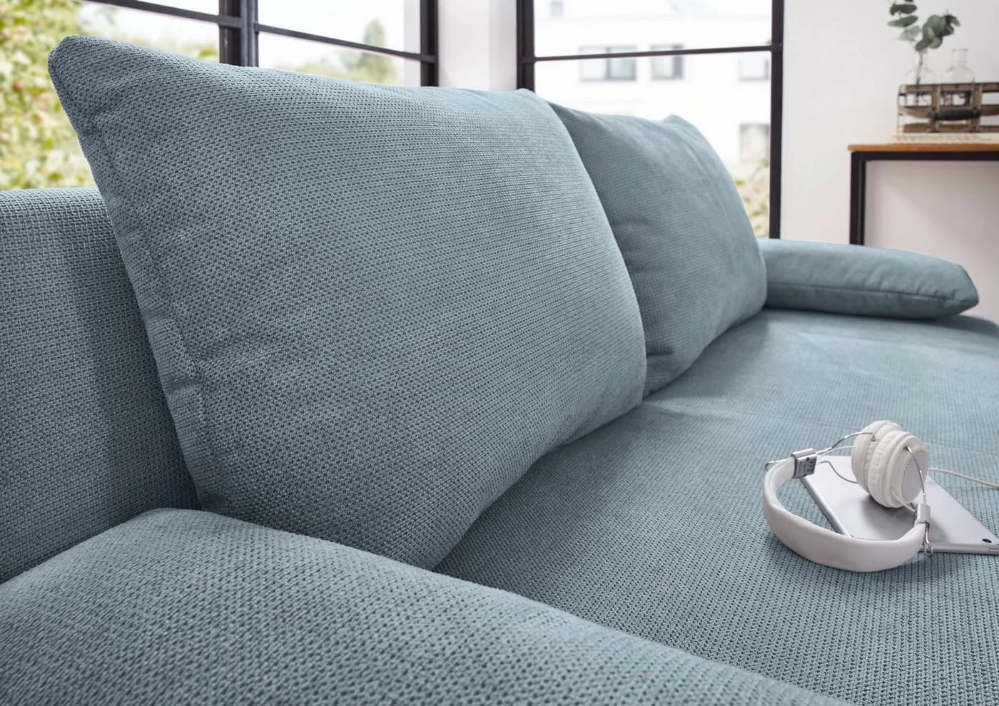 Jockenhöfer Schlafsofa Nancy 190 cm mit Bettkasten Aquablau - Bild 4