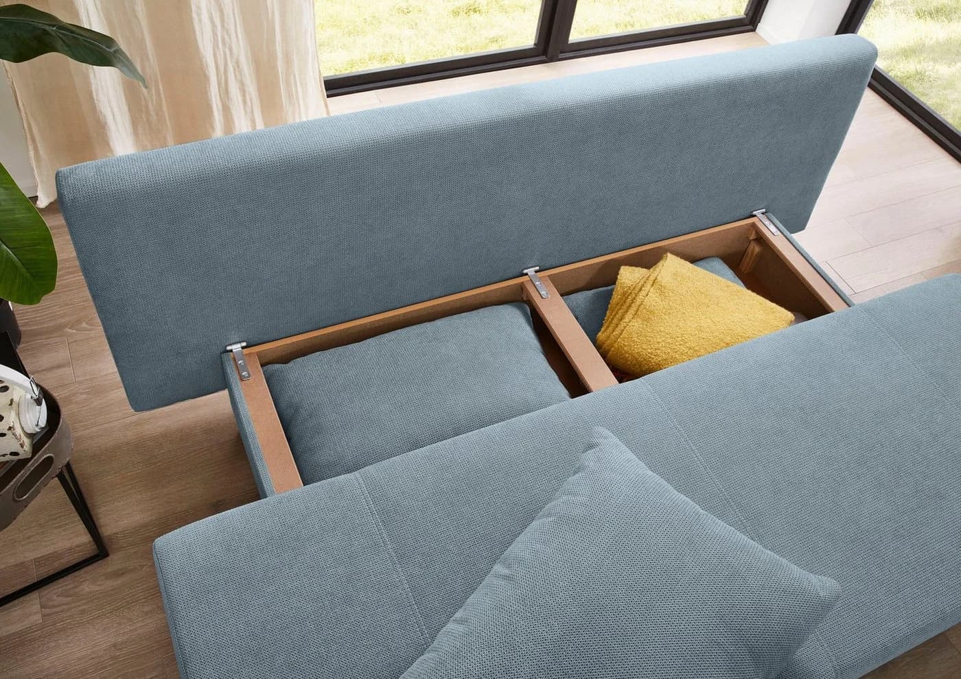 Jockenhöfer Schlafsofa Nancy 190 cm mit Bettkasten Aquablau - Bild 5