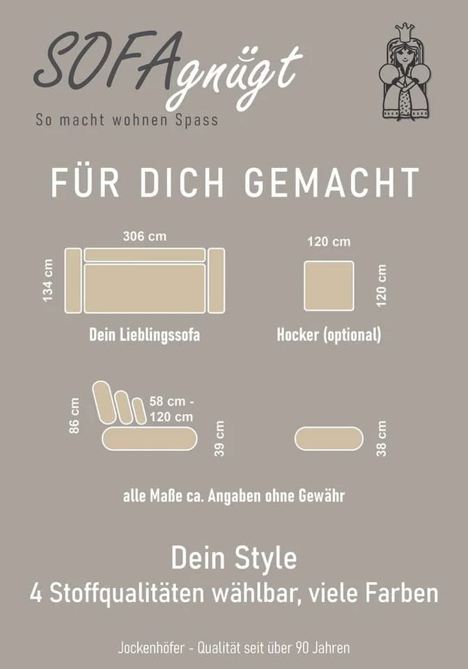 Jockenhöfer Big-Sofa Moldau XXL Grau mit Federkern - Bild 5