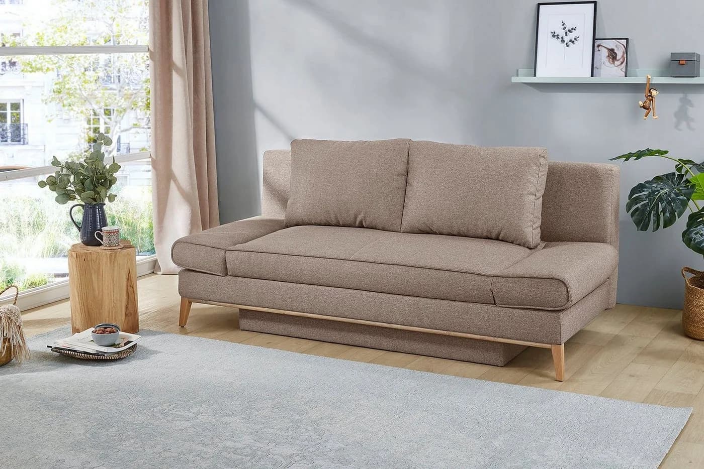Jockenhöfer Schlafsofa Yann Beige mit Bettfunktion und Bettkasten - Bild 3