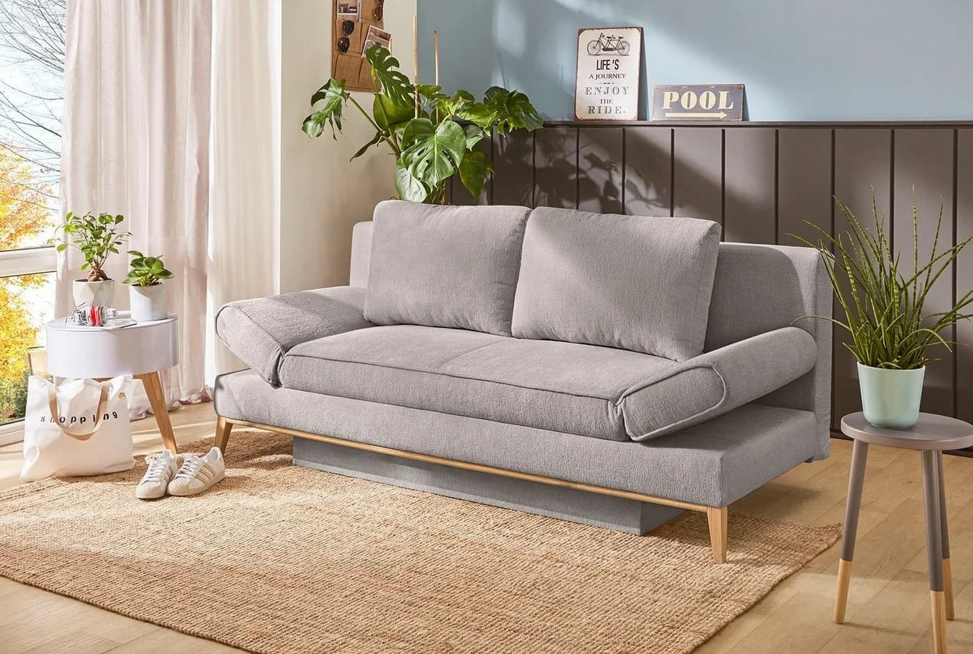 Jockenhöfer Schlafsofa Yann Grau mit Bettfunktion und Bettkasten - Bild 2