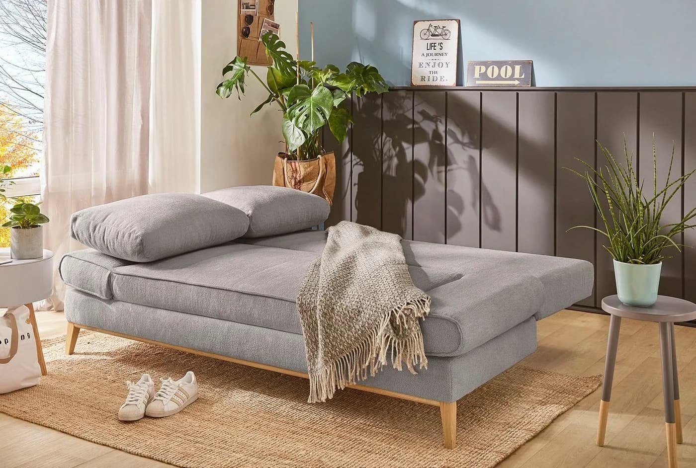 Jockenhöfer Schlafsofa Yann Grau mit Bettfunktion und Bettkasten - Bild 4