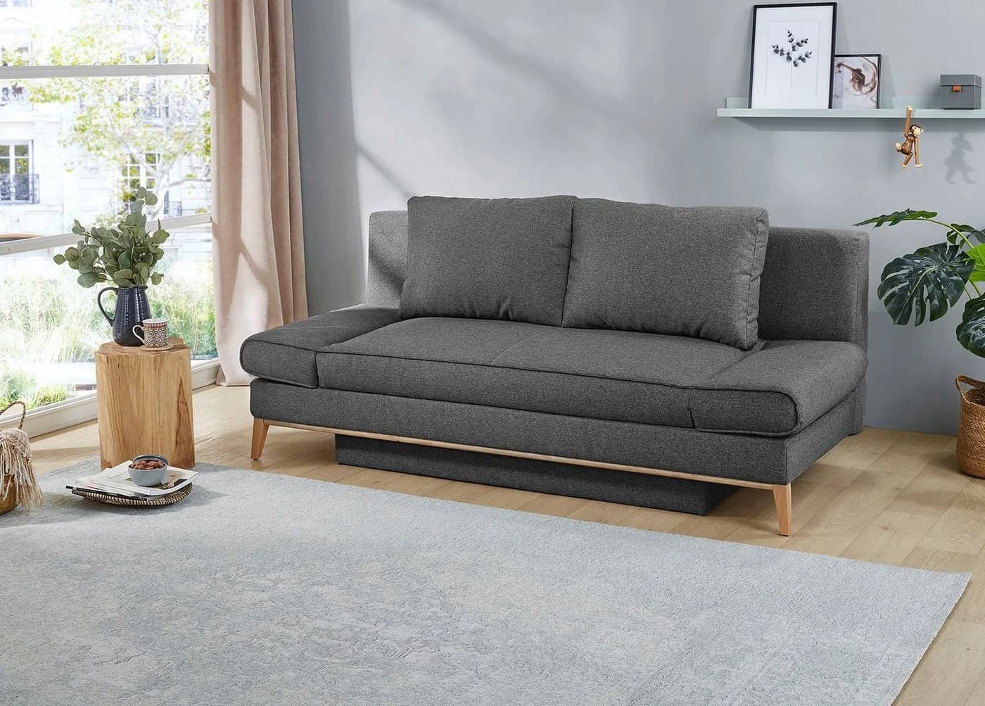 Jockenhöfer Schlafsofa Yann Grau mit Bettfunktion und Bettkasten - Bild 4
