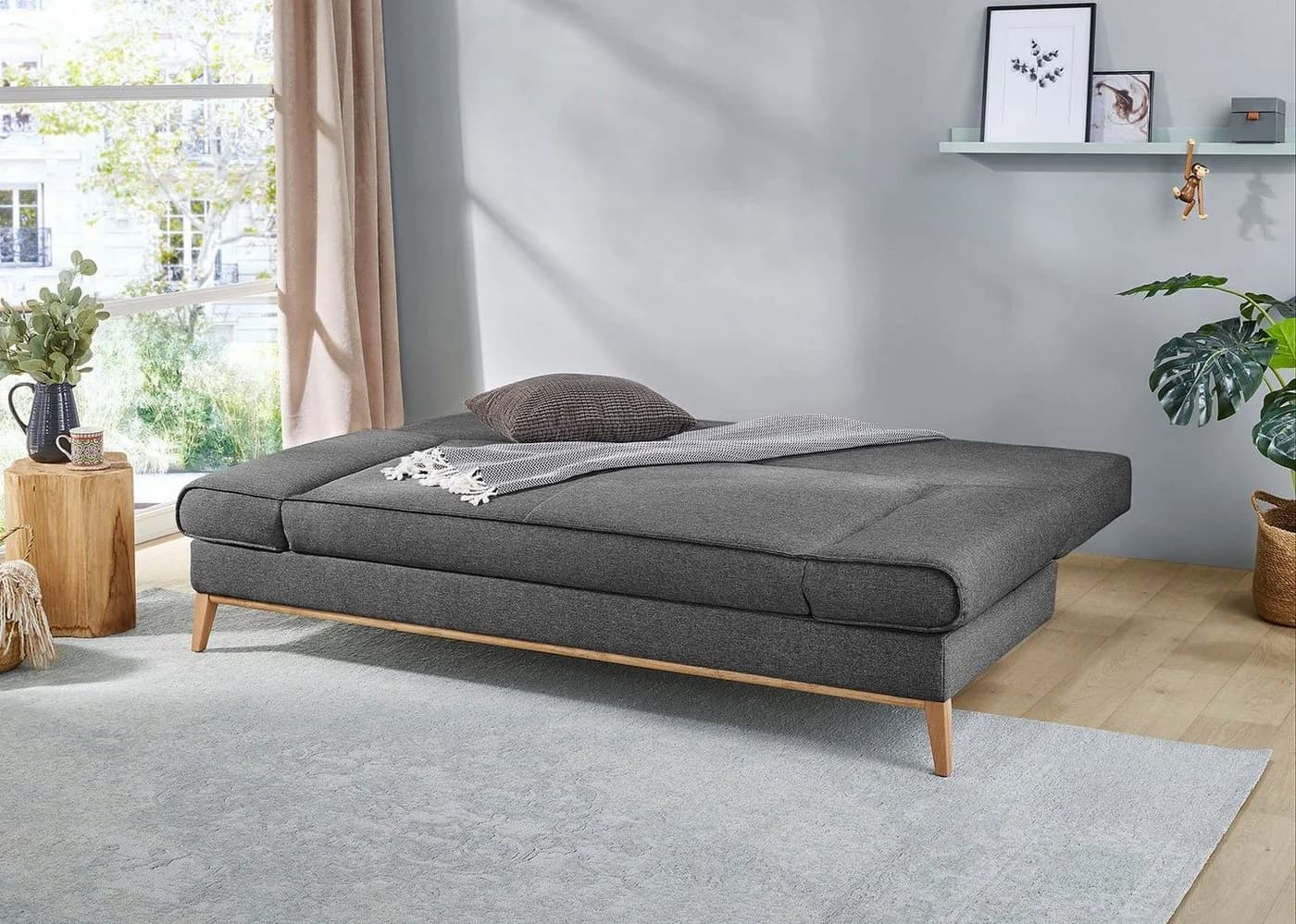 Jockenhöfer Schlafsofa Yann Grau mit Bettfunktion und Bettkasten - Bild 5