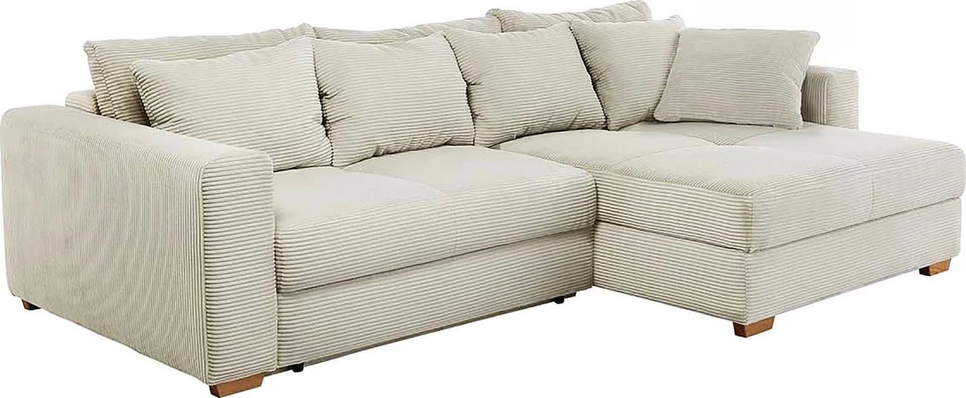 Jockenhöfer Gruppe Ecksofa Kampen L-Form Grau-Beige mit Bettfunktion - Bild 3