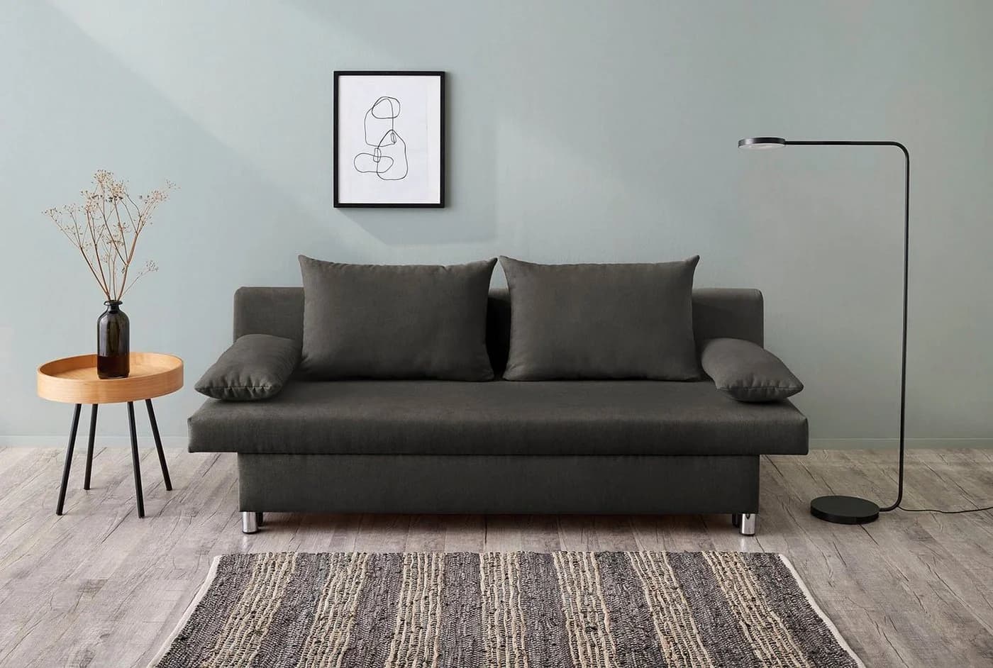 Jockenhöfer Schlafsofa Dunkelgrau mit Bettfunktion & Bettkasten - Bild 2