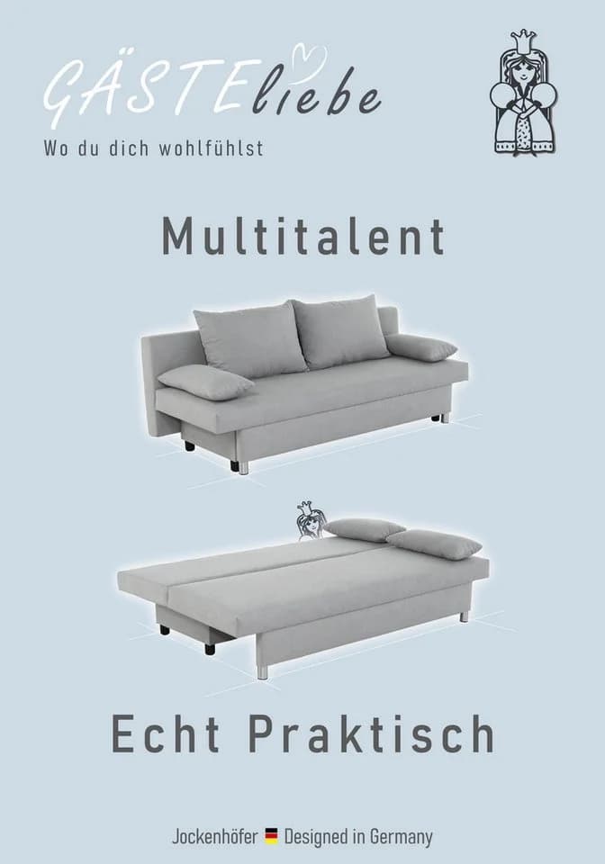 Jockenhöfer Schlafsofa Dunkelgrau mit Bettfunktion & Bettkasten - Bild 3