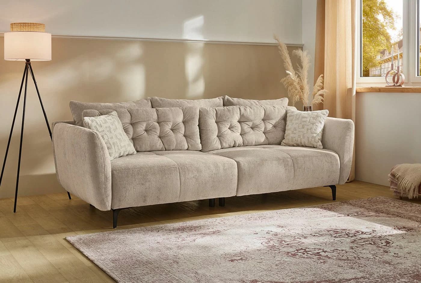 Jockenhöfer Gruppe Big-Sofa Spa Beige Grau Retro-Look - Bild 2