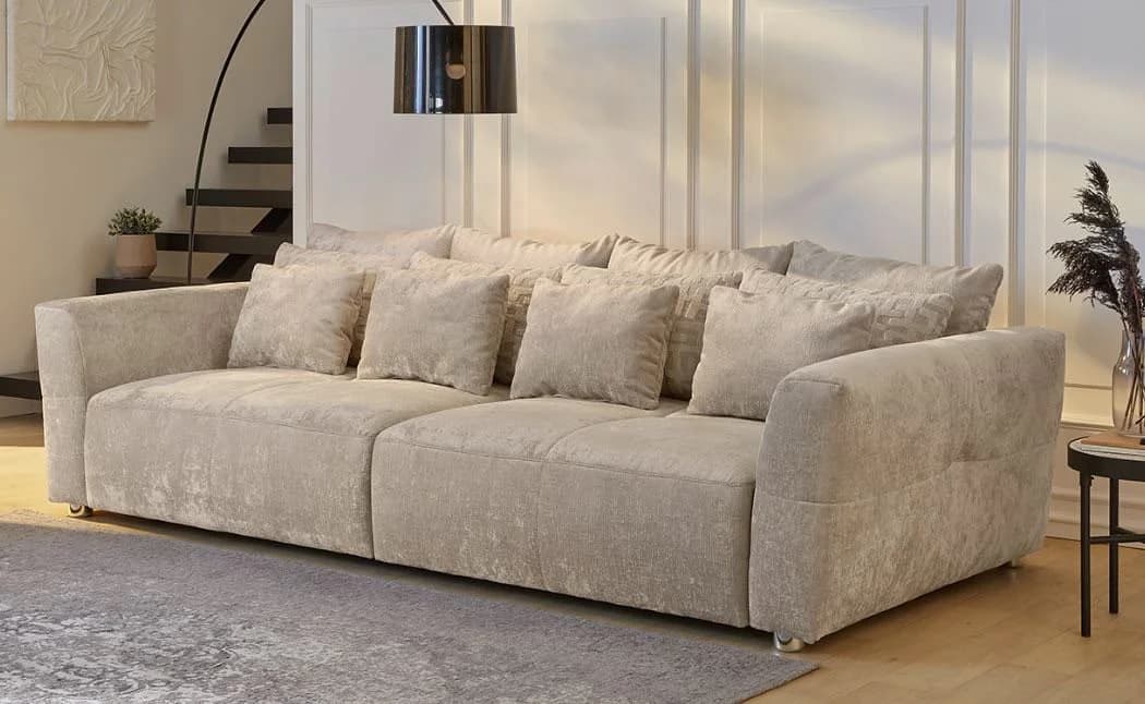 Jockenhöfer Gruppe Gulliver Big-Sofa Beige Grau Chenille - Bild 2