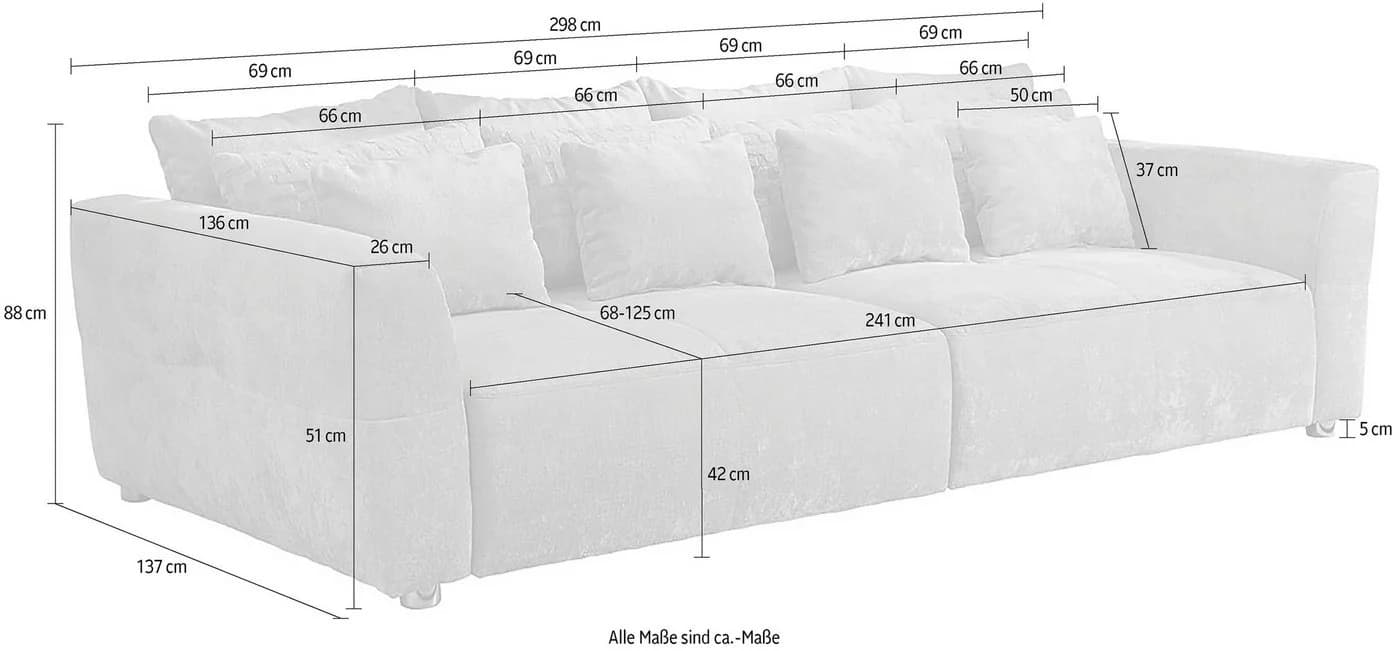 Jockenhöfer Gruppe Gulliver Big-Sofa Beige Grau Chenille - Bild 4