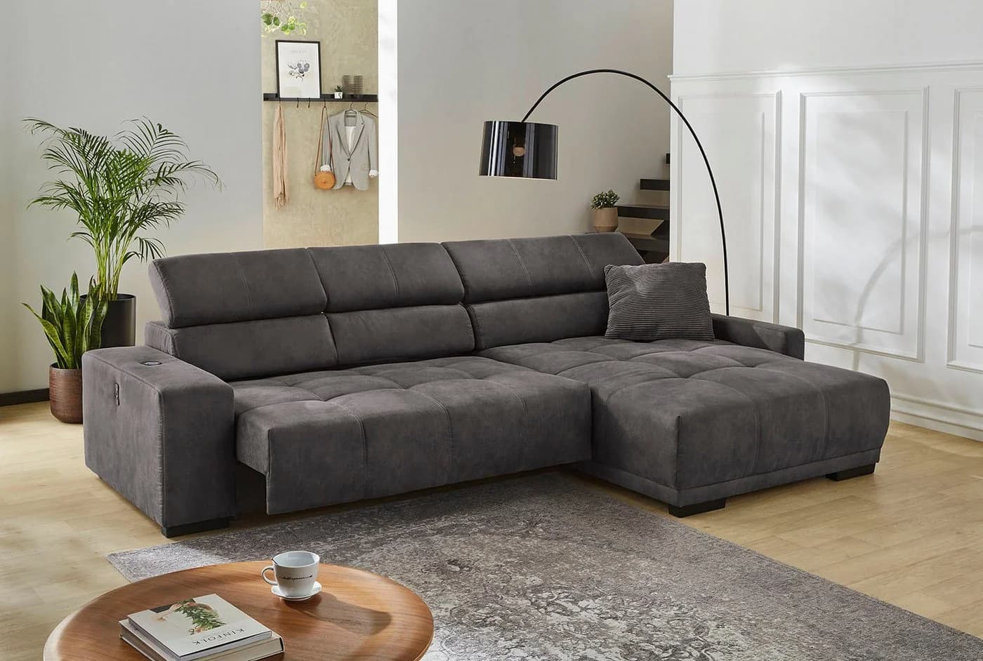 Jockenhöfer Le Mans Ecksofa L-Form Anthrazit mit elektr. Sitztiefenverstellung - Bild 3