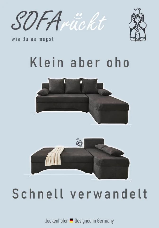 Ecksofa Jockenhöfer Gruppe L-Form Grau mit Bettfunktion - Bild 3